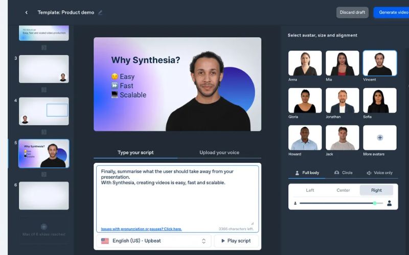 Công cụ tạo video từ ảnh bằng AI Synthesia