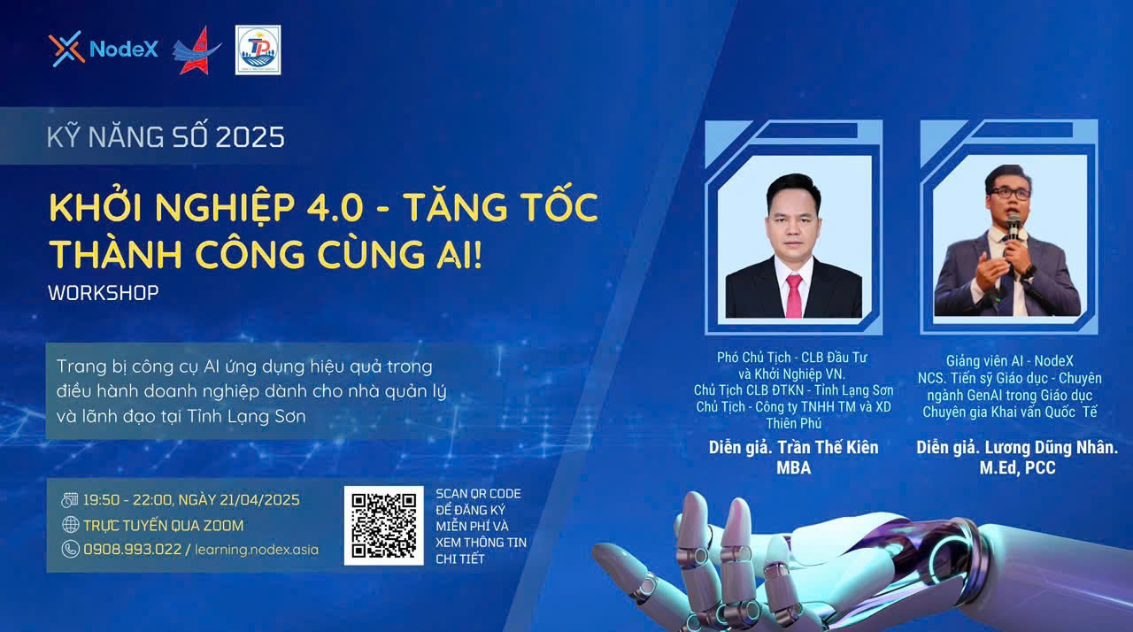 Workshop Khởi Nghiệp 4.0 Tăng Tốc Thành Công Cùng AI